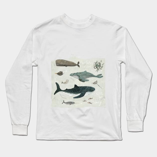 We like it here... Long Sleeve T-Shirt by katherinequinnillustration